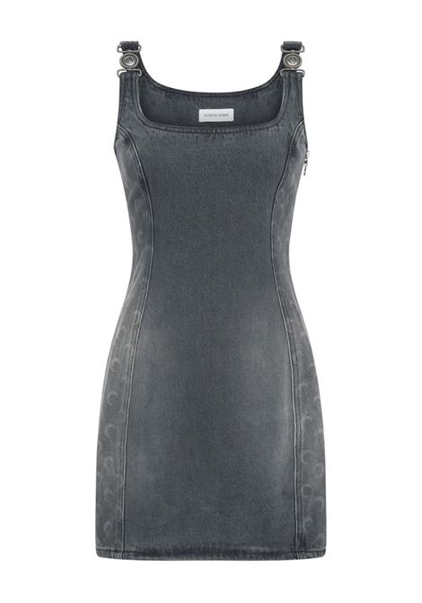 moon laser grey wash denim sleeveless minidress MARINE SERRE | WDR403ACDEN0006GR90